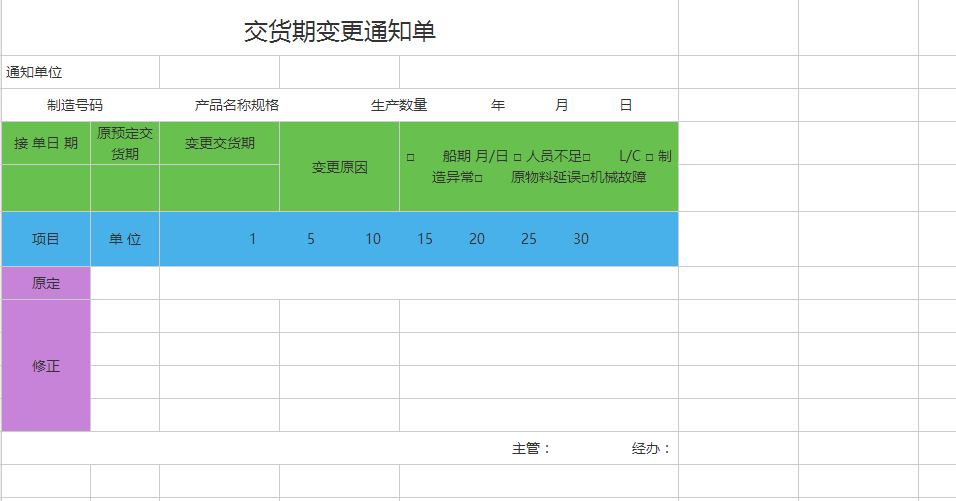 交货期变更通知单