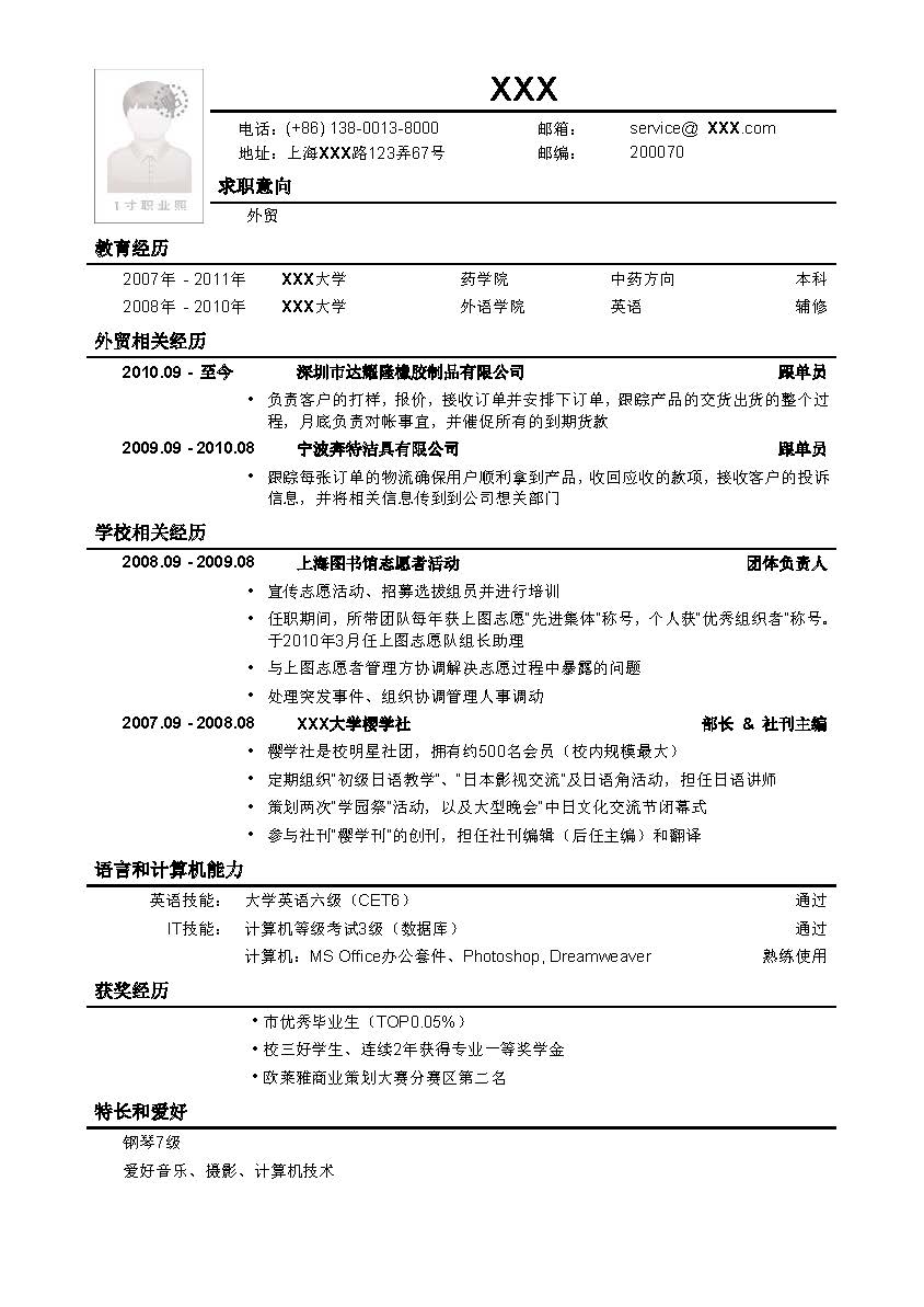 金融简历模板_班牛知识库