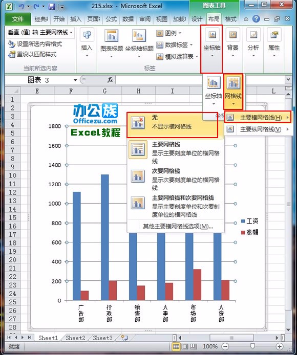 删除Excel坐标轴主要网格线的几种方法_班牛